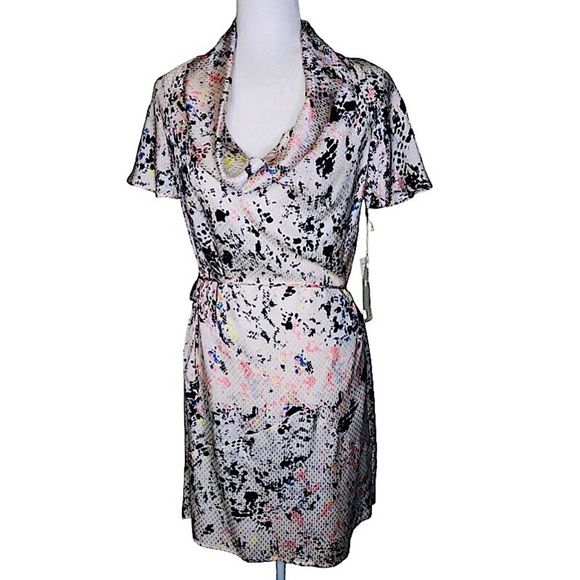 NWT COREY LYNN CALTER Silk Multicolored Printed Mini Cocktail Dress Size:2 - Picture 1 of 16